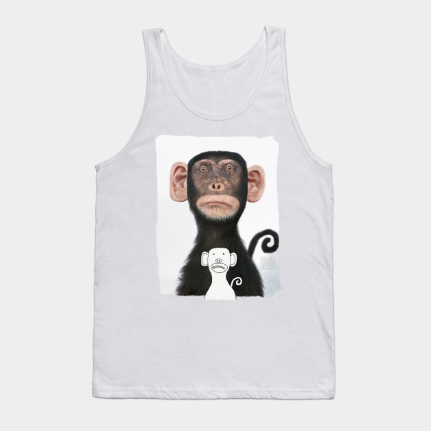 Disinterested Monkey with Drawing Tank Top by Things I Have Drawn